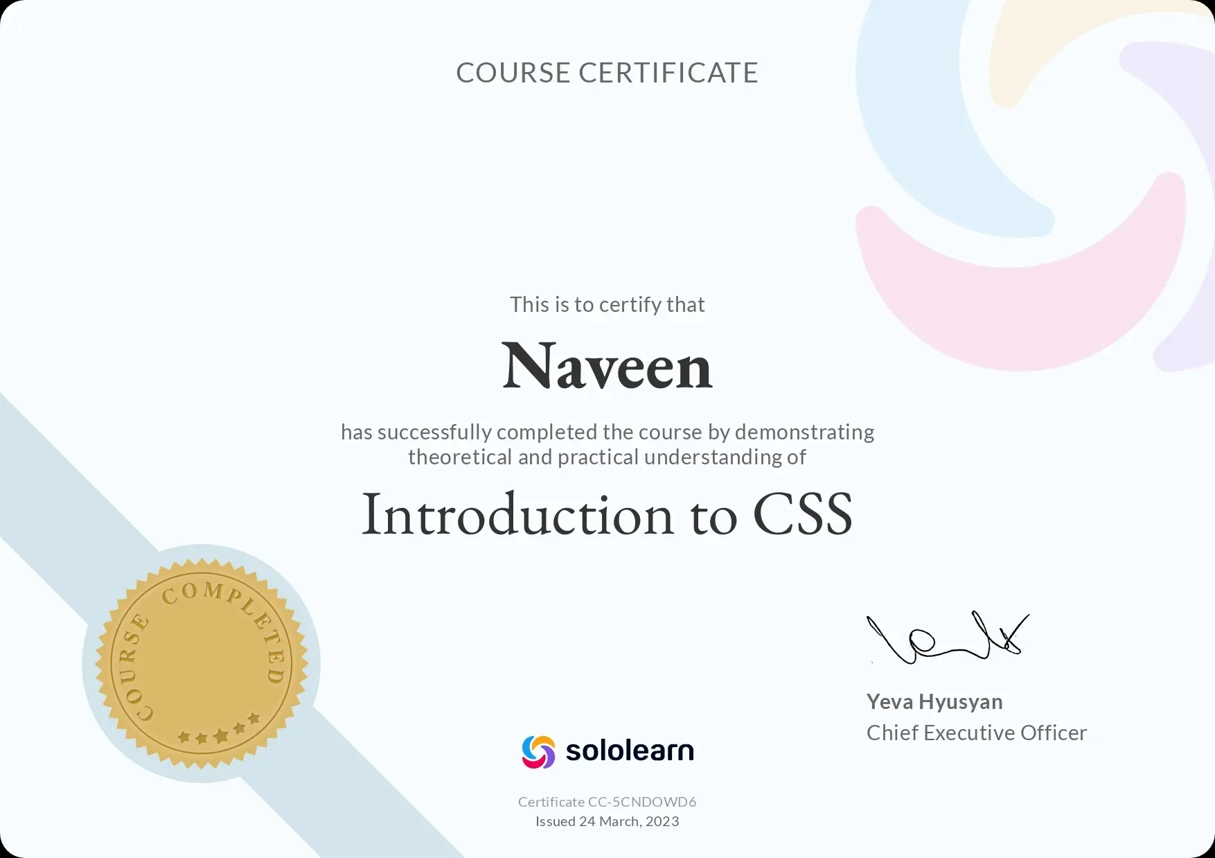 CSS Certificate